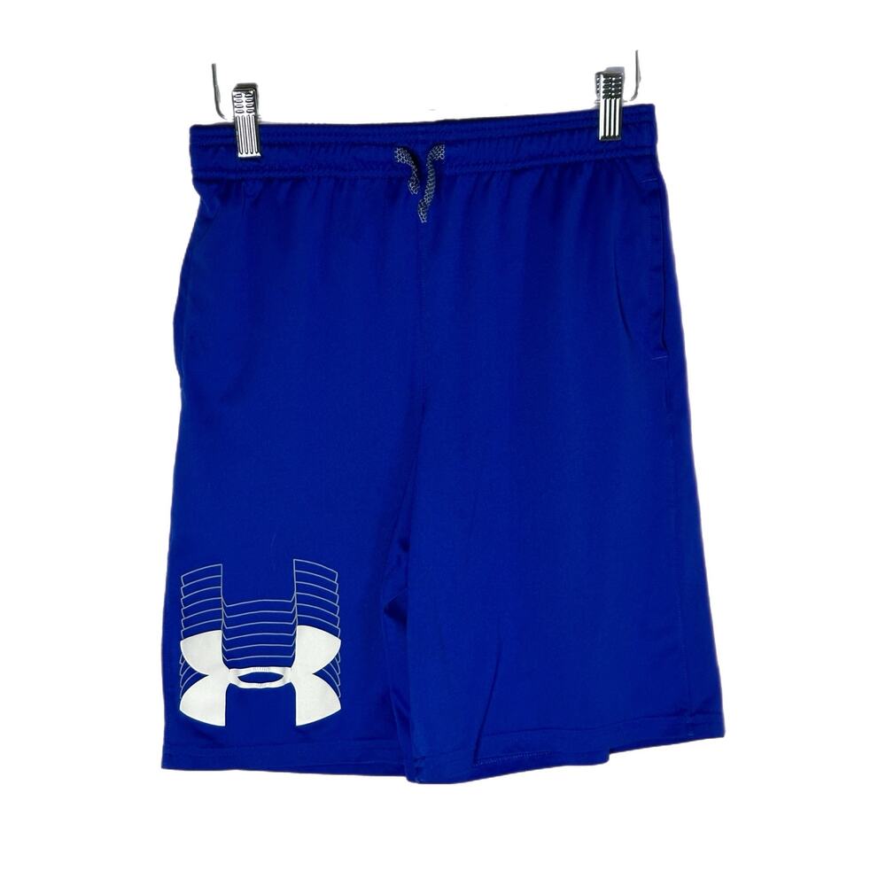 C22 Under Armour Boy’s Loose Blue Shorts, YXL, Pre-owned